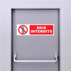 Autocollant Pictogramme Skis Interdits