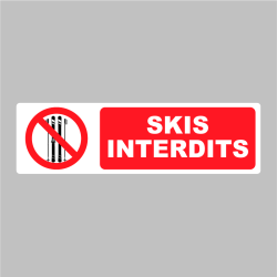 Sticker Pictogramme Skis Interdits