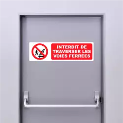 Autocollant Pictogramme Interdit De Traverser Les Voies Ferrées