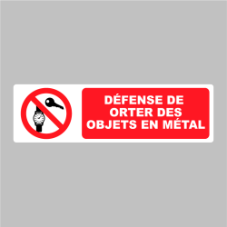 Sticker Pictogramme Défense de Porter des Objets en Métal