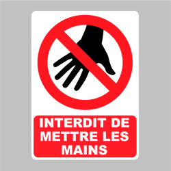 Sticker Panneau Interdit De Mettre Les Mains