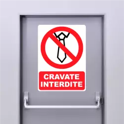 Autocollant Panneau Cravate Interdite