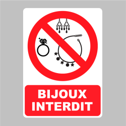 Sticker Panneau Bijoux Interdit