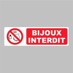 Sticker Pictogramme Bijoux Interdit