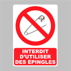 Sticker Panneau Interdit D’Utiliser des Épingles