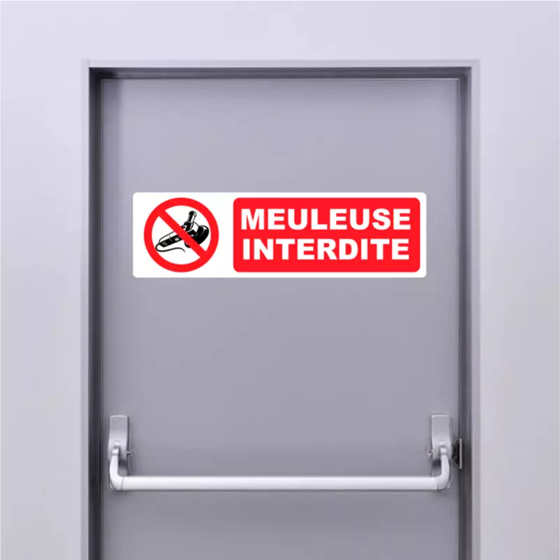 Autocollant Pictogramme Meuleuse interdite Autocollant Pictogramme Meuleuse interdite
