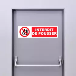 Autocollant Pictogramme Interdit De Pousser