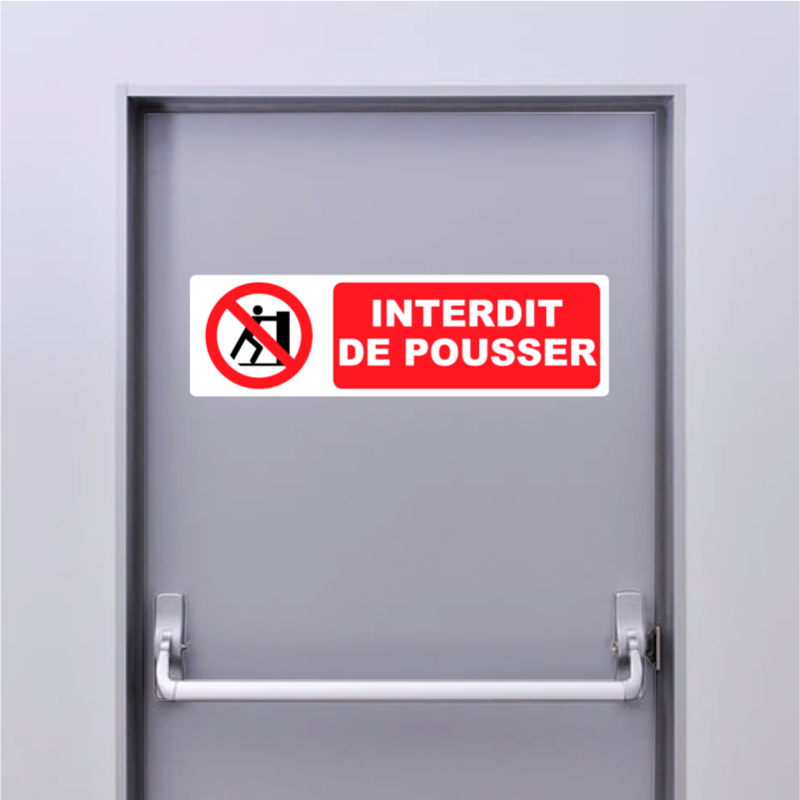 Autocollant Pictogramme Interdit De Pousser