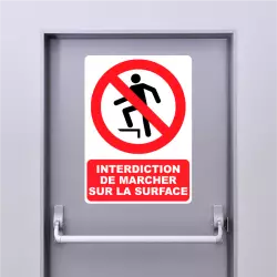 Autocollant Panneau Interdiction de Marcher Sur la Surface