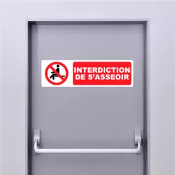 Autocollant Pictogramme Interdiction de S’Asseoir