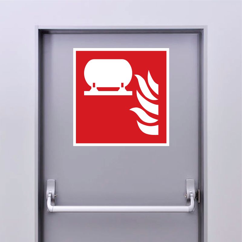 Autocollant Panneau Installation fixe d'extinction d'incendie - ISO7010 - F012