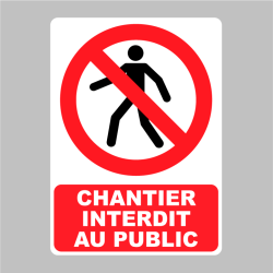 Sticker Panneau Chantier interdit au public