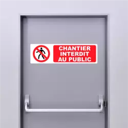 Autocollant Pictogramme Chantier interdit au public