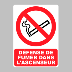 Sticker Panneau Défense de fumer dans ascenseur