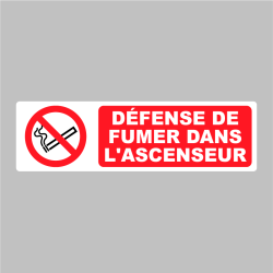 Sticker Pictogramme Défense de fumer dans ascenseur