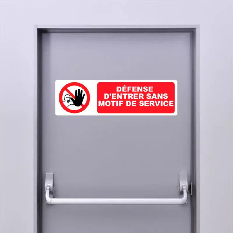 Autocollant Pictogramme Défense d'entrer sans motif de service Autocollant Pictogramme Défense d'entrer sans motif de service