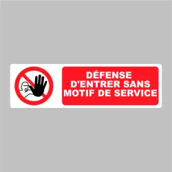 Sticker Pictogramme Défense d'entrer sans motif de service