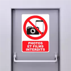 Autocollant Panneau Photos et films interdits