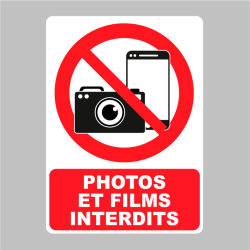 Sticker Panneau Photos et films interdits