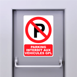 Autocollant Panneau Parking interdit véhicules GPL