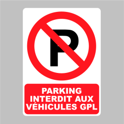 Sticker Panneau Parking interdit aux véhicules GPL