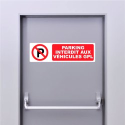 Autocollant Pictogramme Parking interdit véhicules GPL