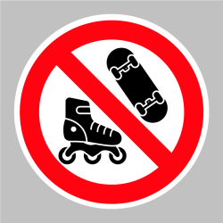 Sticker Skates et rollers interdits