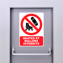 Autocollant Panneau Skates et rollers interdits