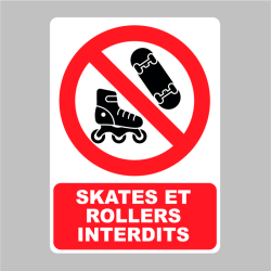 Sticker Panneau Skates et rollers interdits