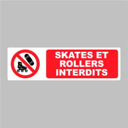 Sticker Pictogramme Skates et rollers interdits