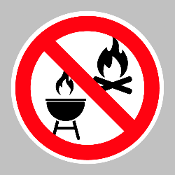 Sticker feu et barbecue Interdit