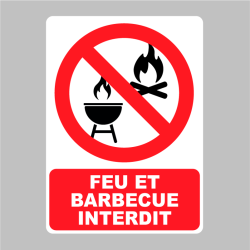 Sticker Panneau feu et barbecue Interdit