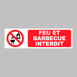 Sticker Pictogramme feu et barbecue Interdit