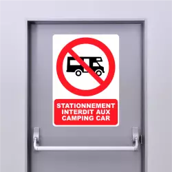 Autocollant Panneau Stationnement interdit aux camping car
