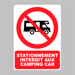 Sticker Panneau Stationnement interdit aux camping car
