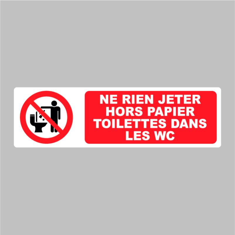 Autocollant Pictogramme Ne Rien Jeter Hors Papier Toilettes Dans Les Wc Zone Signaletique 