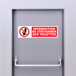 Autocollant Pictogramme Interdiction de stationner au WC