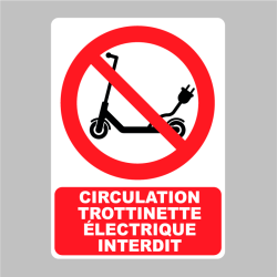 Sticker Panneau Circulation trottinette électrique interdit