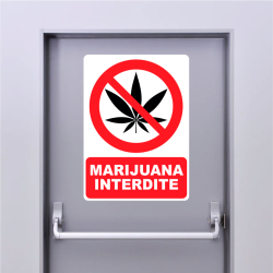 Autocollant Panneau marijuana interdite