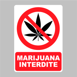Sticker Panneau marijuana interdite