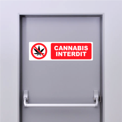 Autocollant Pictogramme cannabis Interdit