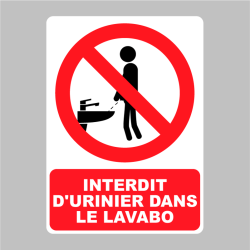 Sticker Panneau Interdit d'uriner dans le lavabo