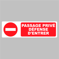 Sticker Pictogramme Passage Privé défense d'entrer