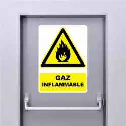 Autocollant Panneau Danger Gaz Inflammable