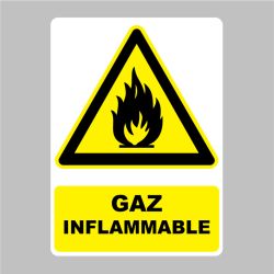 Autocollant Panneau Danger Gaz Inflammable