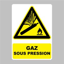 Sticker Panneau danger gaz sous pression