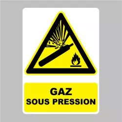 Sticker Panneau danger gaz sous pression