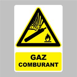 Sticker Panneau danger gaz comburant