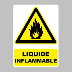 Autocollant Panneau danger liquide inflammable
