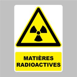 Autocollant Panneau danger matières radioactives